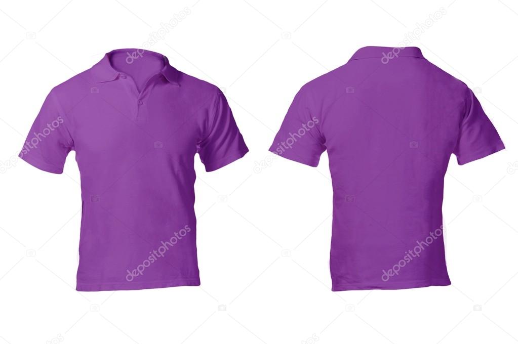 Men's Blank Purple Polo Shirt Template