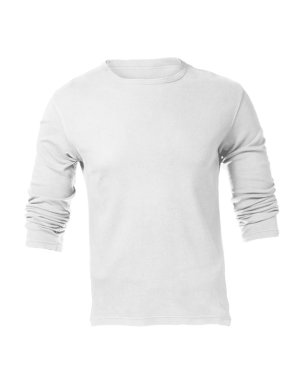 Erkekler boş beyaz uzun kollu gömlek şablonu