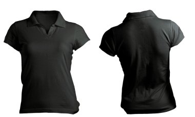 Kadınlar boş siyah polo gömlek şablonu