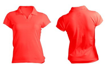 Kadınlar boş kırmızı polo gömlek şablonu