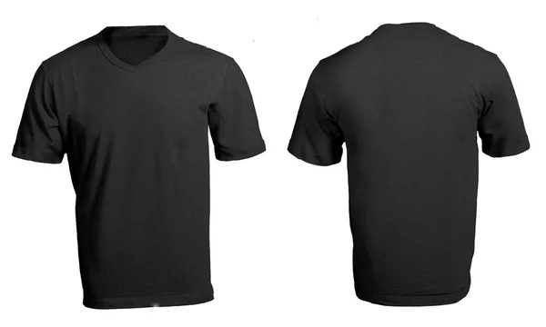 Vorlage für schwarzes T-Shirt mit V-Ausschnitt für Männer — Stockfoto