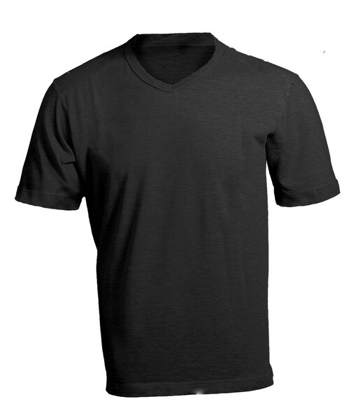 Men's Blank Black V-Neck Shirt Template