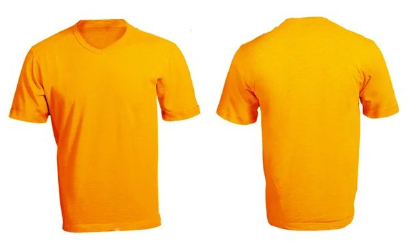 Blank Orange V-Neck Shirt Template — стоковое фото