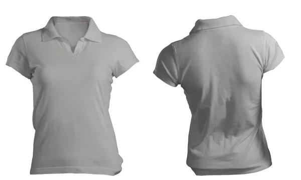 Plantilla de polo gris en blanco para mujer — Foto de Stock