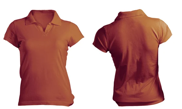 Women's Blank Brown Polo Shirt Template — Stock Photo, Image