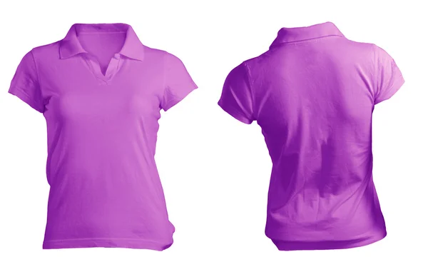 女性の空紫ポロシャツ テンプレート — ストック写真