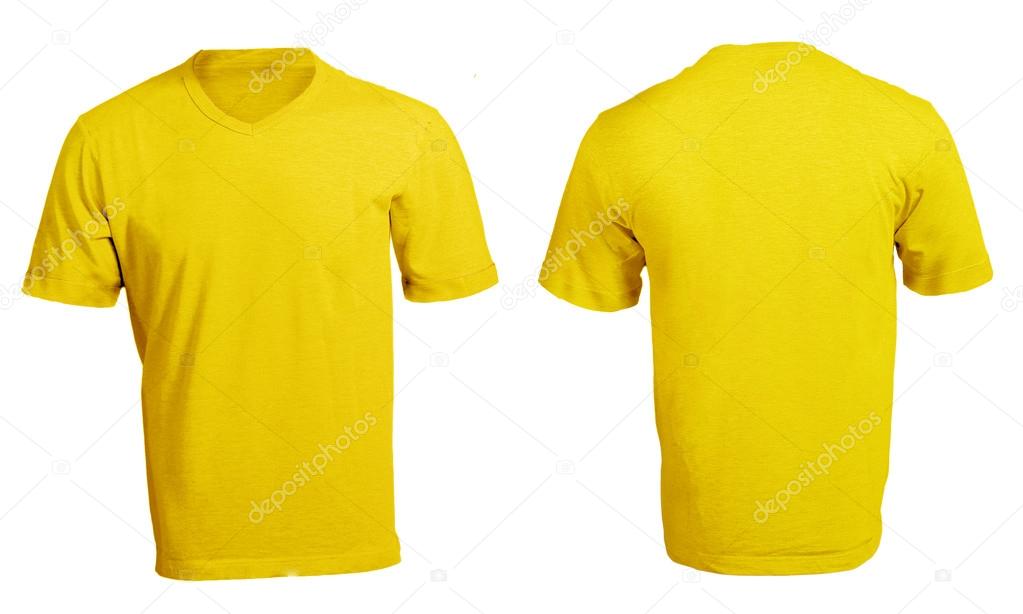 mens yellow v neck t shirt
