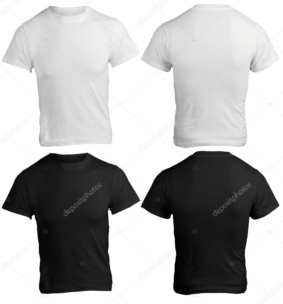 Men's Blank Black and White Shirt Template