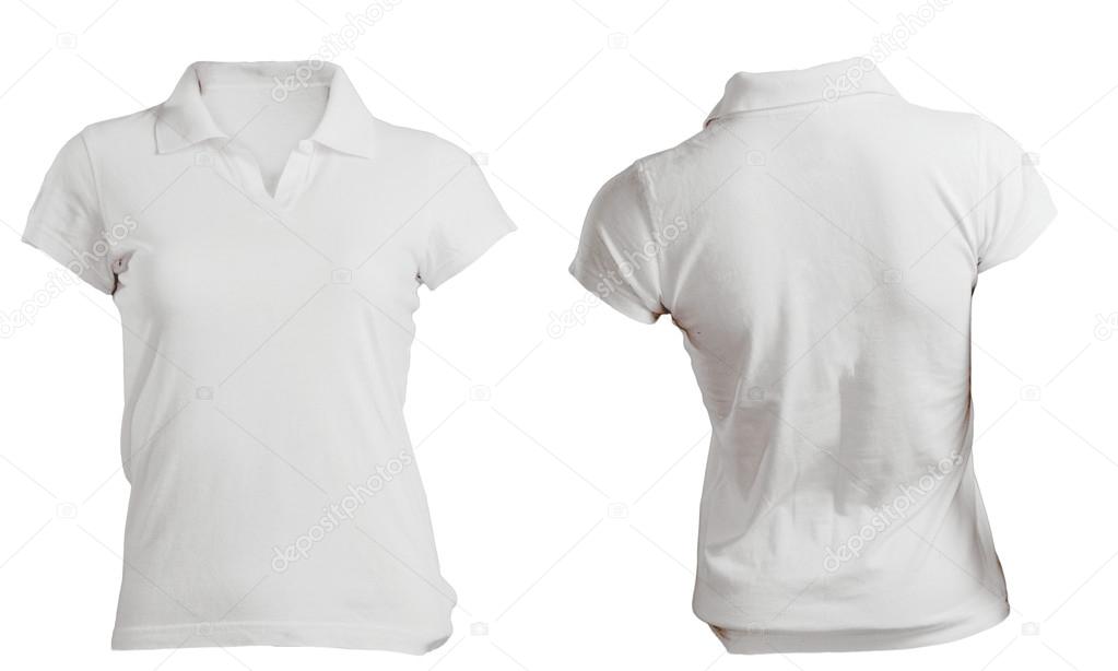 Women's Blank White Polo Shirt Template
