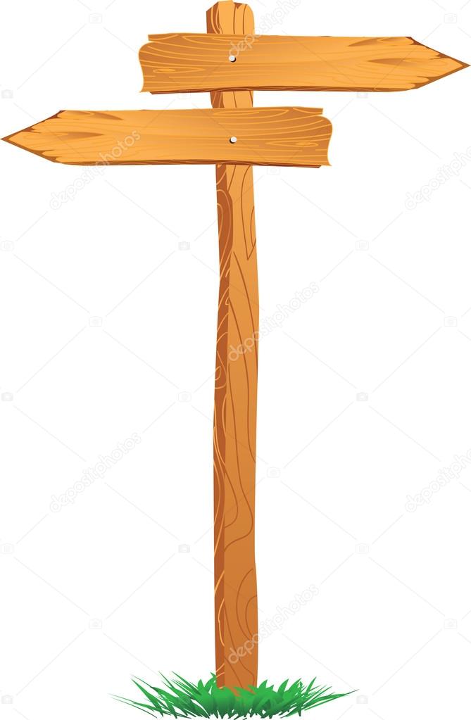 Wooden Sign Arrow