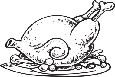 kızarmış tavuk doodle