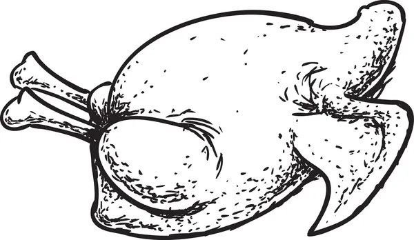 Pollo asado Doodle — Archivo Imágenes Vectoriales
