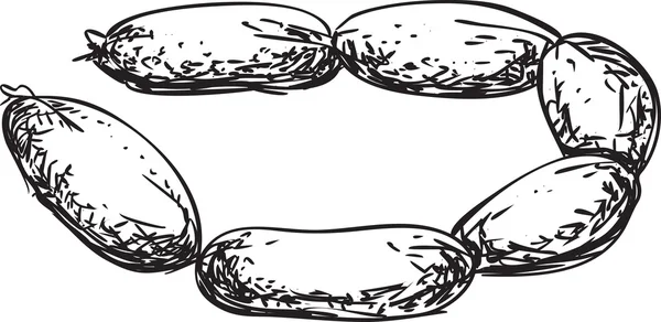 Saucisse doodle — Image vectorielle