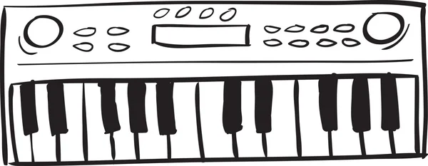 Teclado musical Doodle — Vector de stock