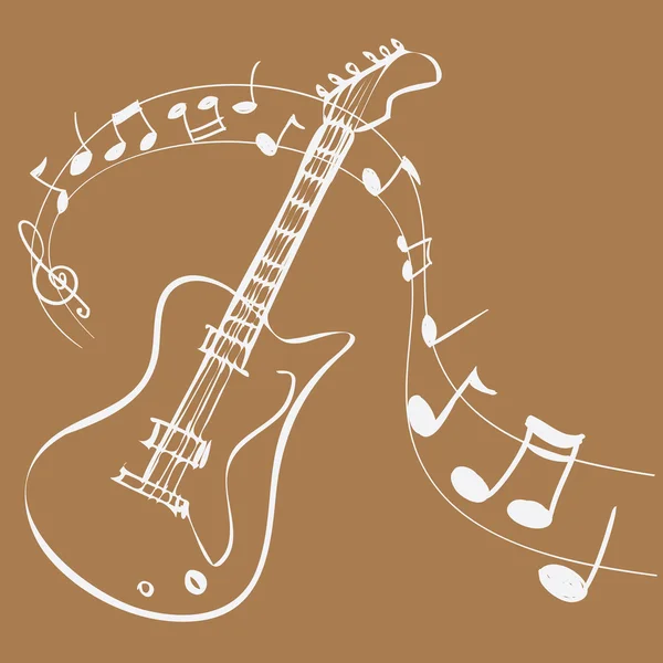 Melodía de guitarra — Vector de stock