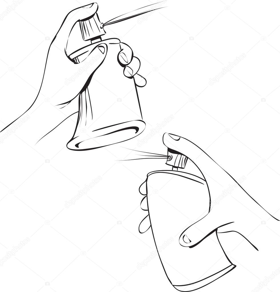 Hand Holding Spray Can Stock Vector Image by ©airdone 50942437