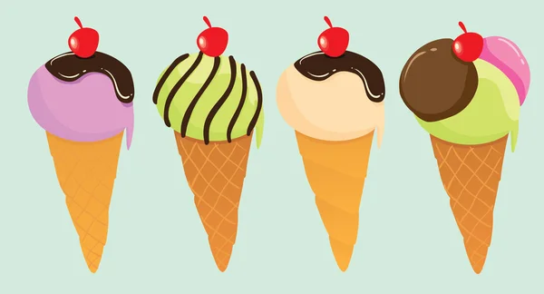 Aranyos fagylaltok — Stock Vector