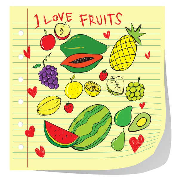Λατρεύω τα φρούτα — Διανυσματικό Αρχείο