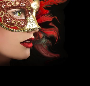 Profile of woman in mask. clipart