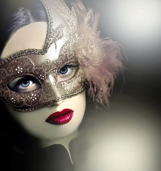 Woman in masquerade mask. — Stock Photo, Image