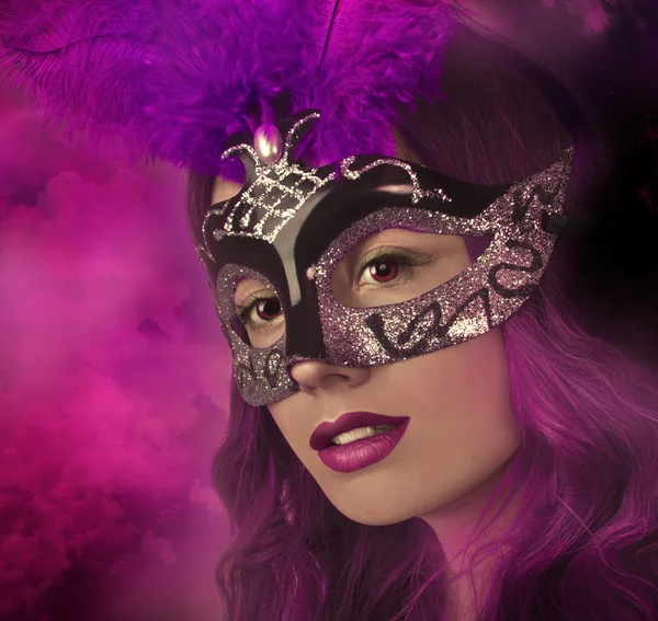 Woman in masquerade mask. — Stock Photo, Image