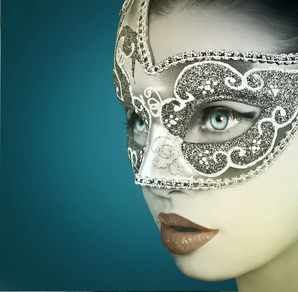 Woman in carnival mask. — Stock Photo, Image