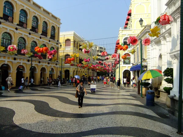 Praça do Senado, Centro Histórico de Macau, China — Fotografia de Stock