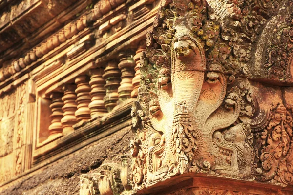 Détail du temple Banteay Srey, région d'Angkor, Siem Reap, Cambodge — Photo