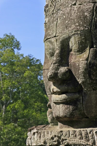 Stone face of Bayon temple, Angkor area, Siem Reap, Cambodia — Stock Photo, Image