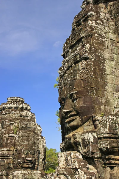 Stone faces of Bayon temple, Angkor area, Siem Reap, Cambodia — Stock Photo, Image