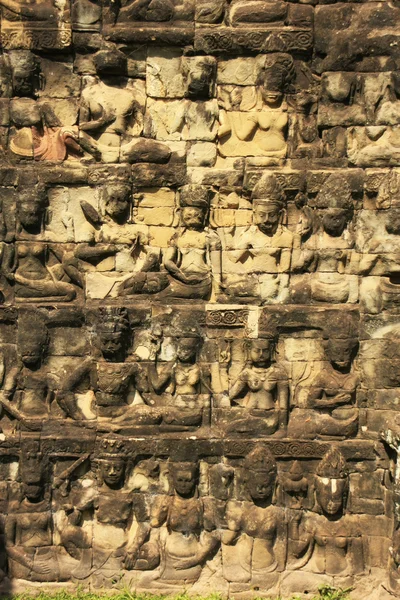 Sculpture murale décorative, Terrasse du Roi Leper, Angkor Thom, Cambodge — Photo