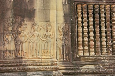 duvar kısma, devatas, angkor wat Tapınağı, siem reap, Kamboçya