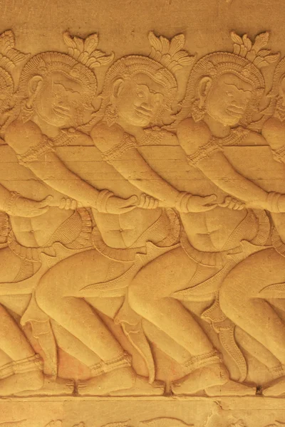 Vägg Relief, angkor wat templet, siem reap, Kambodja — Stockfoto