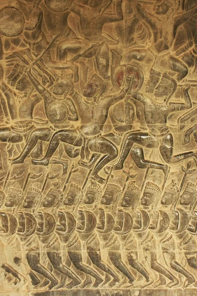 Bajorrelieve de pared, templo Angkor Wat, Siem Reap, Camboya —  Fotos de Stock