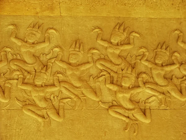 Барельеф на стене, Ангкор Ват, Фам Рип, Камбодия — стоковое фото