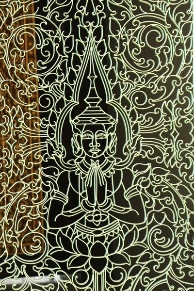 Detail ozdobné okno rošt, královský palác, phnom penh, Kambodža — Stock fotografie