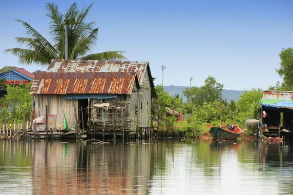 Paalwoningen, ream nationaal park, Cambodja — Stockfoto