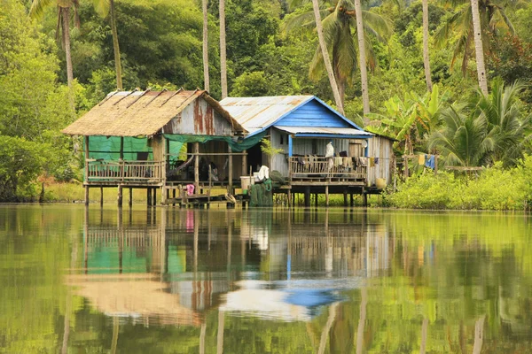 Paalwoningen, ream nationaal park, Cambodja — Stockfoto