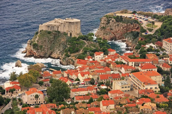 Pevnost St. lawrence a staré město Dubrovník, Chorvatsko — Stock fotografie