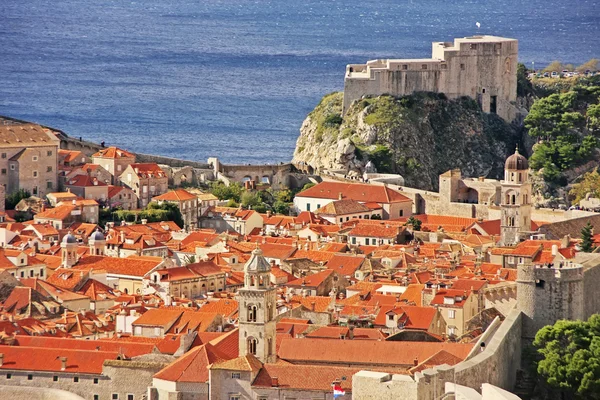Szent Lőrinc-erődre és a régi város, Dubrovnik, Horvátország — Stock Fotó