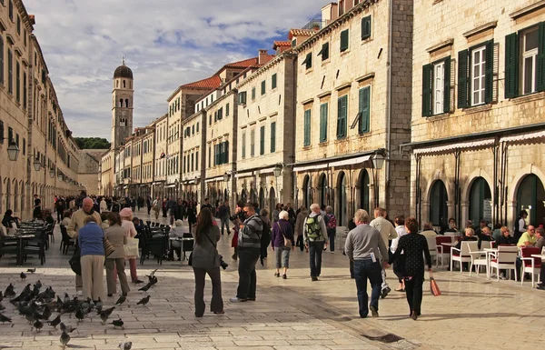 Stradun, cidade velha de Dubrovnik, Croácia — Fotografia de Stock