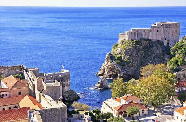 Szent Lőrinc-erődre és a város, Dubrovnik, Horvátország — Stock Fotó