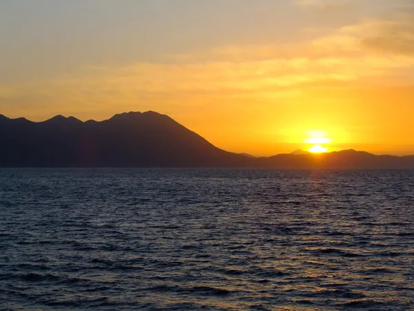 Sunrise near Hvar island, Adriatic sea, Croatia — Stock Photo, Image