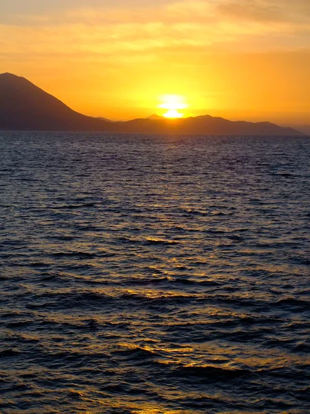 Sunrise near Hvar island, Adriatic sea, Croatia — Stock Photo, Image