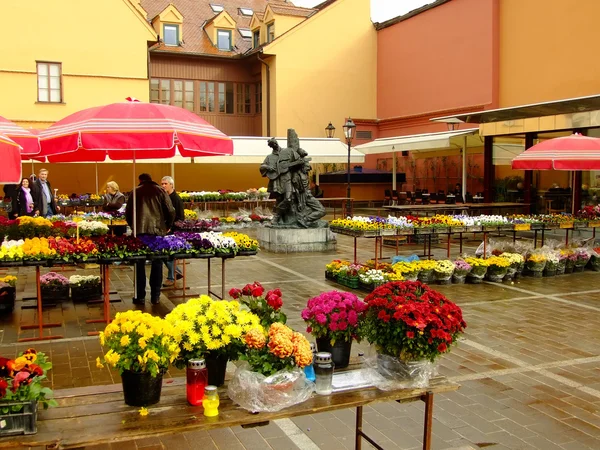 Dolac αγορά, Ζάγκρεμπ, Κροατία马利亚市场，萨格勒布，克罗地亚 — 图库照片