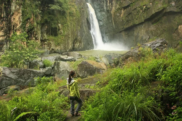 Salto Jimenoa Uno waterfall, Jarabacoa, Dominican Republic — Stock Photo, Image