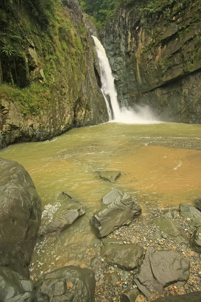 Salto Jimenoa Uno waterfall, Jarabacoa, Dominican Republic — Stock Photo, Image