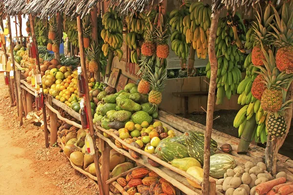 Puesto de frutas en pequeño pueblo, península de Samaná —  Fotos de Stock