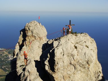 kaya dağcılar ai-petri zirvesinde, Kırım