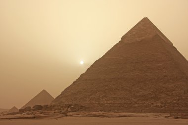 Pyramid of Khafre in a sand storm, Cairo, Egypt clipart